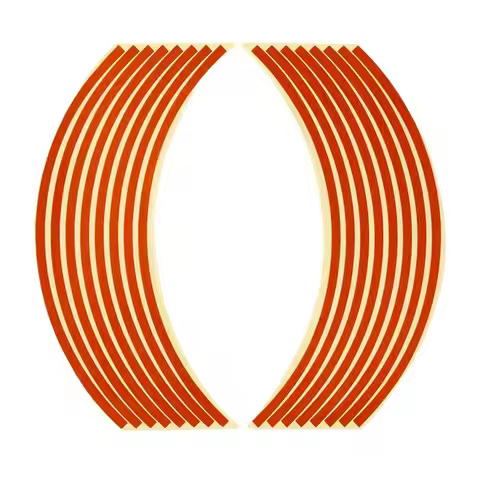 17 Inch Orange Motorcycle Bike Reflective Wheel Rim Sticker - Flame Decal Tape
