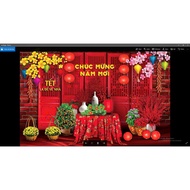 Tranh vải tết 2025 mừng xuân Ất Tỵ Decor tô điểm tết âm lịch - Tết 42