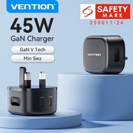 Vention 45W GaN PD Fast Charger Quick Charge USB Type C Charger  for iPad iPhone 16 15 14 13 Pro Max