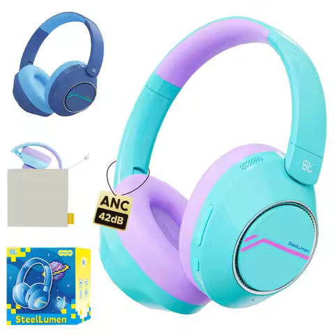 Nova1Pro Active Noise Canceling Bluetooth5.4 Headphones for Kids Gift 40H Playtime Safe Volume 75/85