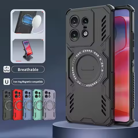 Armor Shockproof Phone Case For Motorola Edge 50 Fusion Car Magnetic Holder Cover For Moto Edge50Pro