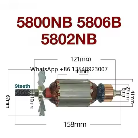 5800NB 5806B 5802NB 9-tooth Circular Saw Armature Rotor Anchoring