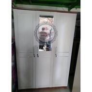 PUTIH White 3-door Wardrobe+Stick