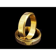 แหวนหทัยสูตร แหวนหฤทัยสูตร หัวใจ​พระสูตร​ หมุนได้ สแตนเลส สีทอง  ไม่ลอกไม่ดำ L134
