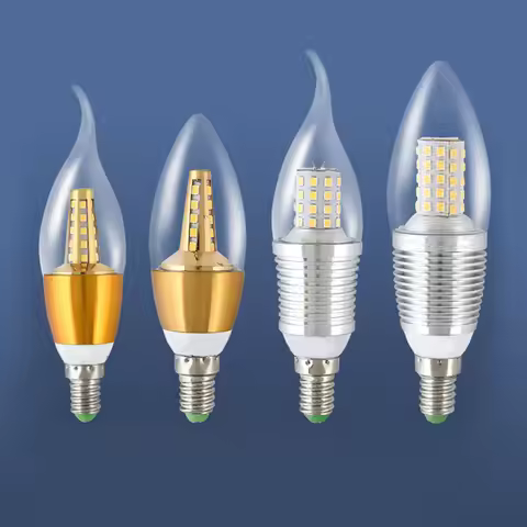 LED Bulb Candle E14 E27 5W 7W 9W 12W Silver Golden Aluminum light AC 220V Lamp Cool Warm White Lampa