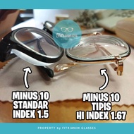 Kacamata Minus 10 Pria Wanita (LENSA TIPIS / STANDAR) - BEBAS PILIH FRAME