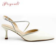 POYOULI Premium Luxury Flashing Pointed High Heels-Beige