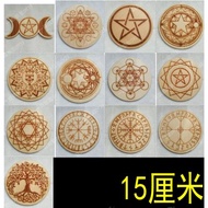 大天使麥達昶星座幾何形 月亮五角星 放水晶 杯墊擺件裝飾品 15厘