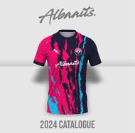 Jersey Futsal Isolasi Albaits Warna Pink dan Navy Polos