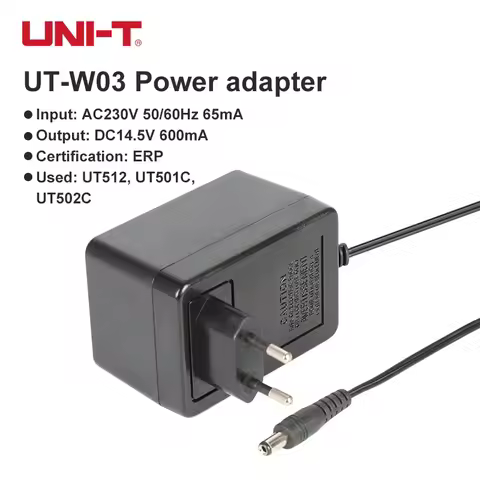 UNI-T UT-W03 Power Adapters 1pcs DC 14.5V 600mA Adaptor For UT512 UT501C UT502C Insulation Resistanc