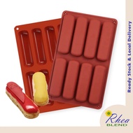 8 Cavity Eclair Long Strip Finger Biscuit Cake Silicone Mould Pan Jelly Mold Handmade Soap Acuan Sil