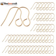 1Bag 100Pcs 316 Stainless Steel Hypoallergenic French Earring Hooks Flat Earring Hooks Ear Wire with Horizontal Loop Golden 18mm Hole: 4.6mm 20 Gauge Pin: 0.8mm