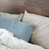 UDlab|[Breathable Knitting] Pillowcase Envelope 48x74cm Solid Color Striped Thin Knitted Cotton AB07