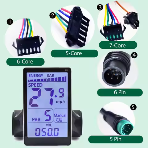 UART2 Electric Bike LCD Meter 24V 36V 48V 60V E Scooter M5 Speedometer LCD Panel Screen for Electric