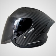 JS Armor Carbon Doff Half Face Helmet Handsome Package Original SNI