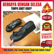 Women Flip Flops Wedges For Selipar Wanita High Heels 2”(Small Cutting) Slip-on Strap Sandal Tinggi 