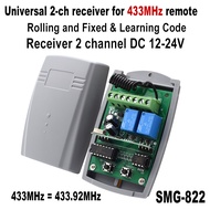 DC12V 24V 433MHz Remote Control Receiver With Rolling Code HCS301 Open Code Or Learning Code Remote Control Garage Gate