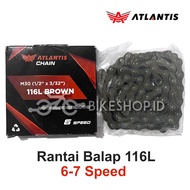 Atlantis 6-7 Speed 116L Drivetrain 1/2" x 3/32" Multiple Speed Bicycle Chain | High Quality