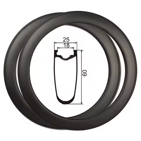 700c Road Bike Wheels Rim Brake 16 Holes to 36 Holes Carbon Cycling Wheels 60mm * 25mm Tubeless 700c