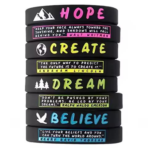 1pc/3pcs motivational hope create dream believe rubber wristband silicone bracelet2