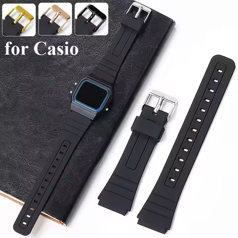 18mm Silicone Rubber Strap for Casio W800H W800H A158/168 AE1200/1300 SGW400 F91W F84 F105/108 Soft 