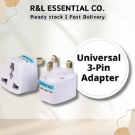 [Travel 3-Pin Adapter] Universal 3-Pin Adapter Plug Head UK 3 Pin Adapter Socket US/EU/AU to UK Plug Adapter