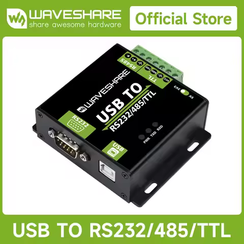 Waveshare USB to RS232/485/TTL Converter Onboard FT232RL Industrial Grade USB to RS232 Converter Sup