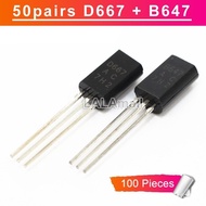 RS+✔✔✔100pcs 2SB647 2SD667 TO-92L (50pcs B647   50pcs D667 ) TO92L 2SB647A 2SD667A 2SB647AC 2SD667AC