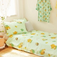 KAKAO FRIENDS Summer Greenery Blanket &amp; Pillow Cover Set - Ryan &amp; Choonsik (MADE IN KOREA)