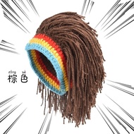Warm Wool Hat Fake Hat Unique Hip-Hop Men Women Hat Reggae Funny Wool Hat Cross Funny Hat