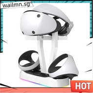 For PS VR2 Charging Station with Colorful RGB Light and Headset Holder,VR Game Controller Charging D