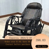 01Natural Real Rattan Rocking Chair Recliner Adult Balcony Home Leisure for the Elderly Couch Rattan Rattan Chair Rock