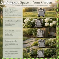 HSHELAA Garden Angel Statue, Human Memorial Commemorative Design Angel Tombstone Plaque, Sentimental