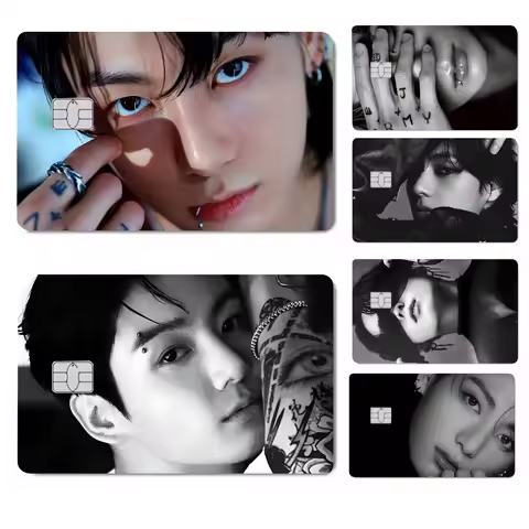 Korea E-Euphoria J-Jungkook-K-KPOP Anmie 4pcs 1Set Sticker Film Skin Cover For Credit Card Debit Ban