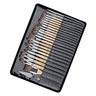 magicstore 25PCS Paint Brush Set Wooden Handle Flat Angular Fan Oil Art Supplies Painting Brushes Ki