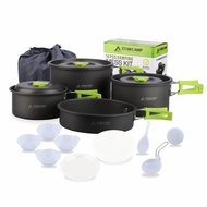 STARCAMP Portable Outdoor Camping Camping Hard Alumina Pot Set 13-Piece Set Camping Cookware Set