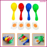 4 Sets Eggs Children Children’s and Spoon Race Game for Kids Party Games 16.00X4.50X0.20CM PP  naerk