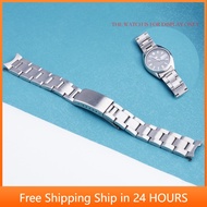 For SEIKO 5 19mm SNXS79 75 77 73 SNFF05 SNXG47 J1/K1 WatchBand Strap Silver Hollow Curved End Oyster