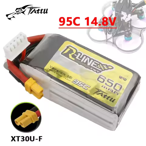 NEW TATTU R-LINE 1.0 14.8V Lipo Battery 650mAh 95C For RC Helicopter Quadcopter FPV Racing Drone Par