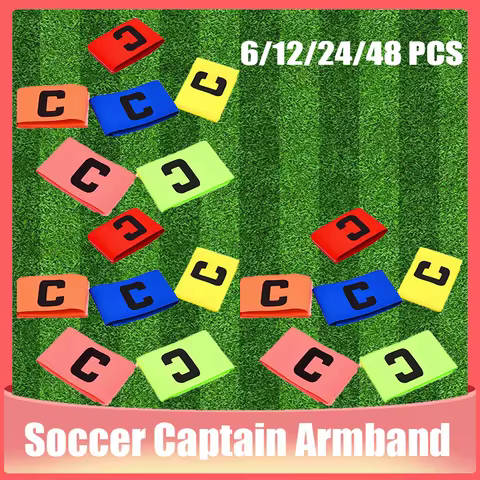 6/12/24/48Pcs Kids Adults Football Captain Armband Soccer Arm Band Leader Competition Gift Soccer Ca