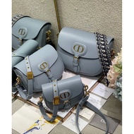 New All-Match Influencer All-Match Style Plain Weave Medium Bobby Sky Blue Saddle Bag Retro Flap Sho