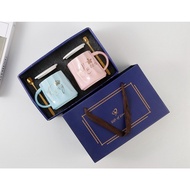 【EONMIR】Water Line Crown Couple Gift Box Set / Popular Crown Pattern Ceramic Cup Couple Cup Coffee C