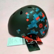 Helm Sepeda Polygon Pixel Black Blue Kuat Original Helm Batok BMX MTB