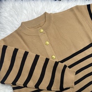 YAN@YAN STRIPES CARDIGAN KNITTED KNITWEAR --LW009