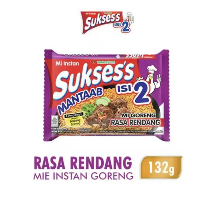 Mie Sukses Rendang isi 2-mie sukses goreng-Mie Sukses Isi 2/ Mi Goreng Instan/ Mi Rasa Rendang/ 132g