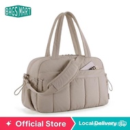 BAGSMART Puffy Water-Resistant Gym Travel Duffel Bag for Women with Wet Pocket, Carry on Weekender B