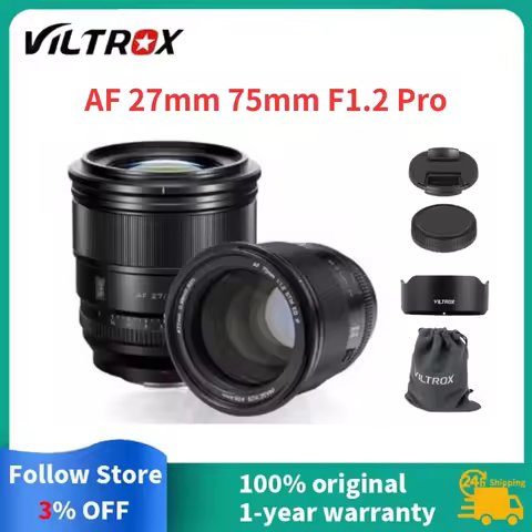 VILTROX 27mm 75mm F1.2 PRO Camera Lens Ultra Large Aperture APS-C Prime Lens Designed For FUJIFILM X
