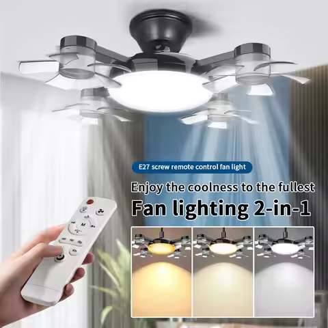 E27 Fan Light 2-in-1 60W Drone Design Ceiling Fan Light with Remote Control AC85-265V Fan Lighting B