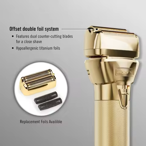 Replacement Part For BaByliss PRO FXONE Double Foil Stick Shavers,Gold Foil Head , Cutter Blades