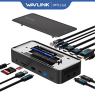 WAVLINK USB Triple Display Dock Type C 10Gbps Hub with M.2 PCIe SATA SSD Enclosure Support 100W PD 4
